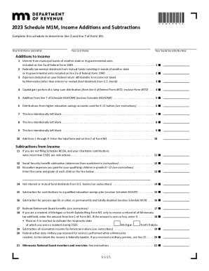 Minnesota Tax Form M1M - Fill and Sign Printable Template Online