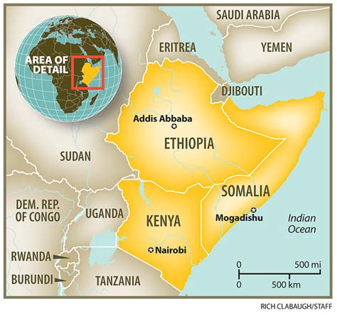 Horn of Africa Map Pictures