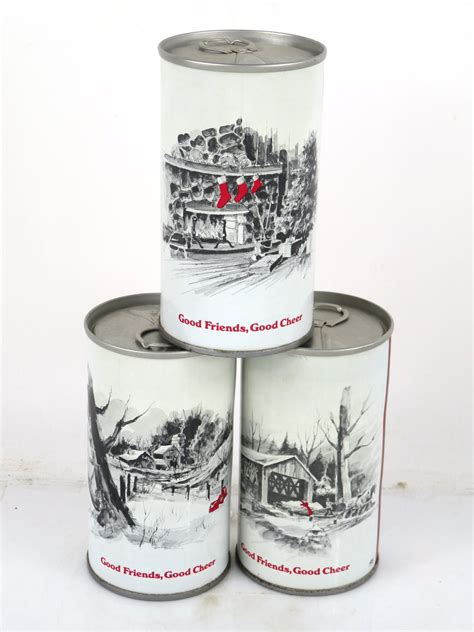 Item #96780 1975 Lot of 3 Iron City Christmas Beer Cans Tab Top Can