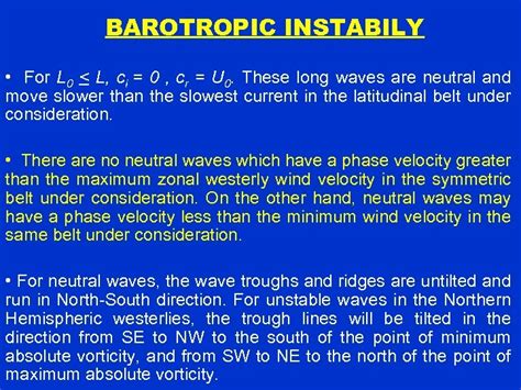 BAROCLINIC BAROTROPIC INSTABILITIES BAROCLINIC BAROTROPIC