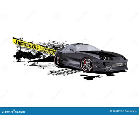 Drifter Supra Customized Caution Speeder Stock Vector - Illustration of ...