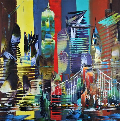 City Of New York America Abstract 629, Expressionist Painting for sale by eraclis - Foundmyself