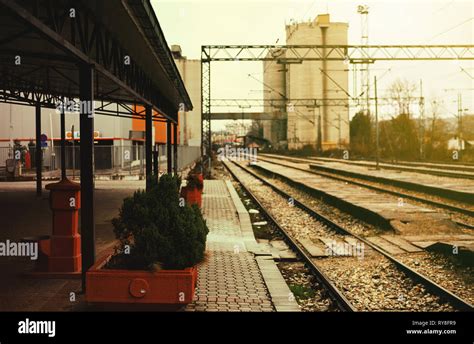 Small town old railway station, during day Stock Photo - Alamy