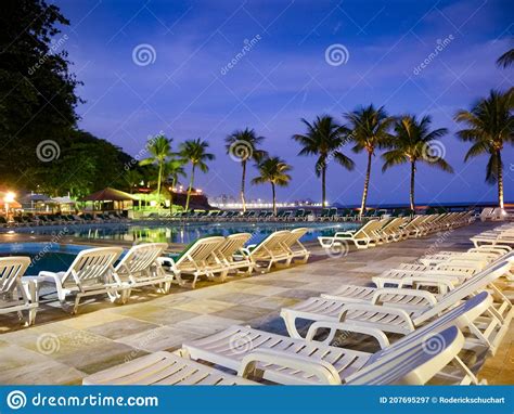 Plastic Beach Chairs at the Pool of a Hotel in Rio De Janeiro Stock Image - Image of plactic ...