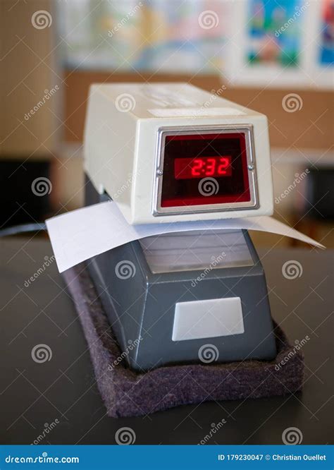 Electronic Time Recorder Machine in an Office Stock Image - Image of hour, function: 179230047