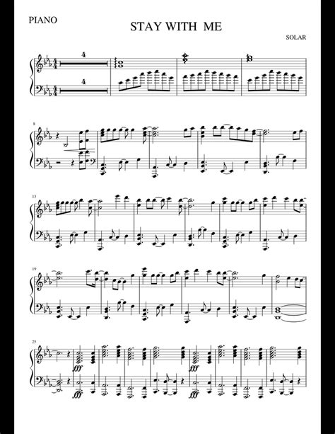 STAY WITH ME piano sheet music for Piano download free in PDF or MIDI