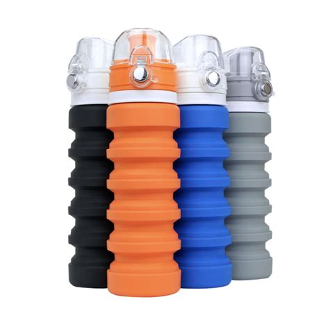 "Collapsible Silicone Water Bottle with Flip Lid (500ml)" | APAC ...