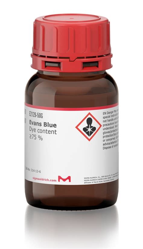 Evans Blue, Dye content >=75 % | E2129-50G | SIGMA ALDRICH | SLS