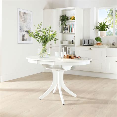 White Wood Round Dining Table