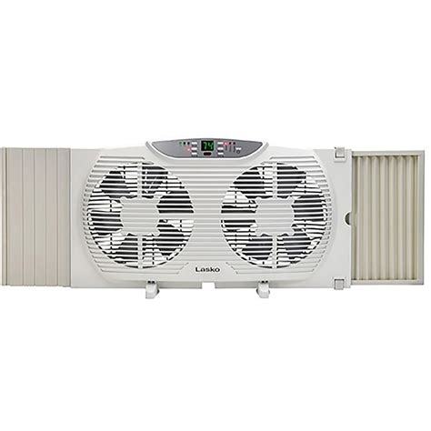 Lasko 3-Speed Electrically Reversible Twin Window Fan with Remote ...