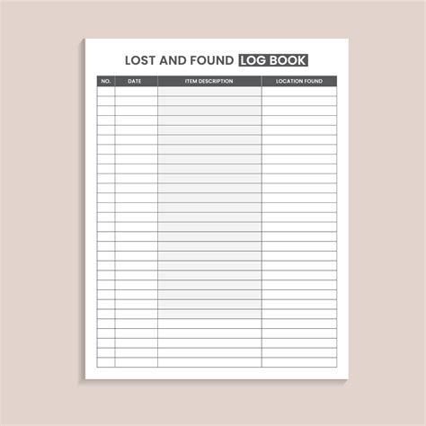 Lost and Found Log Book (KDP Interior) | MasterBundles