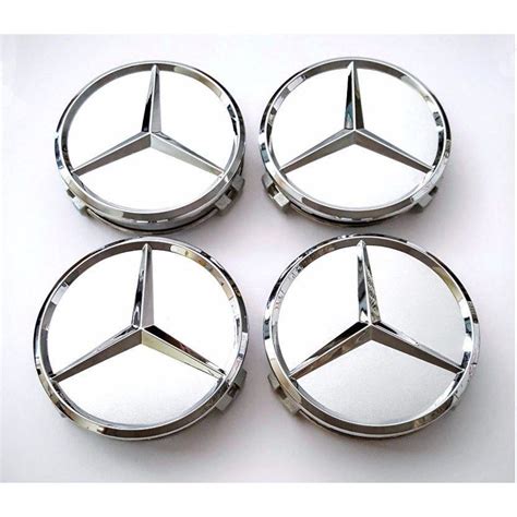 4X 75mm Silver/ Gray Mercedes Benz Wheel Center Caps – 6 Side Auto