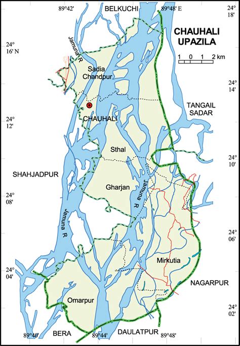 Sirajganj District: Map in Sirajganj District