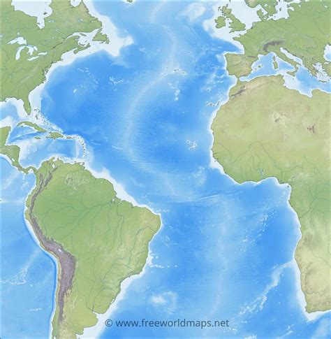 Atlantic Ocean maps and geography and physical features