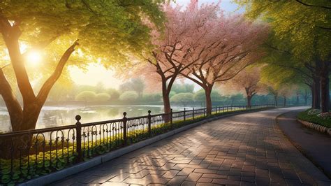 Park Spring Lake Embankment Background, Park, Background, City Park Background Image And ...