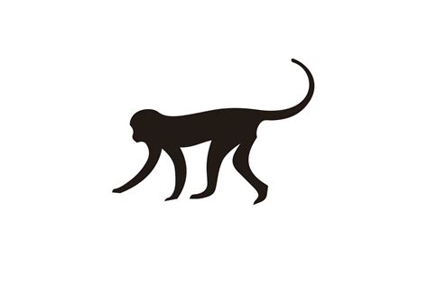 Monkey Silhouette Logo Design Vector on Graphic by sore88 · Creative ...