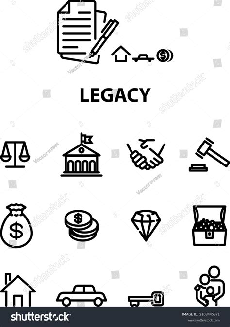 Legacy Icons Vector Line Illustration Stock Vector (Royalty Free ...