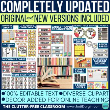 OLD SCHOOL Classroom Decor EDITABLE by Clutter-Free Classroom | TpT