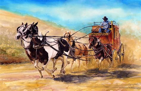 Artist-signed Print of stagecoach by Watercolorist/fine Artist: Mark ...