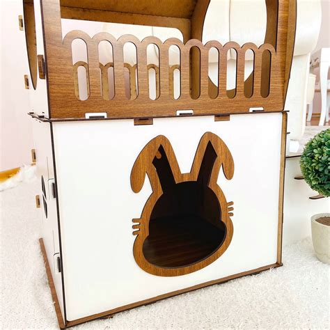 Wooden Rabbit House Up To 7 kg15 lb Rabbit Bed Rabbit | Etsy