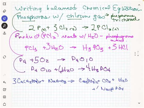 SOLVED: Write the balance chemical equation for phosphorus burns in the presence of chlorine to ...