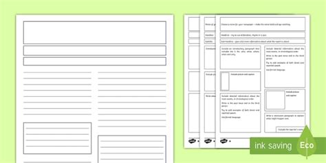 KS2 Newspaper Report Worksheets | Newspaper Template Doc