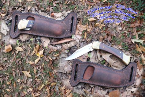 Buck 110 sheath, Buffalo leather Knife Sheath, Horizontal Knife Sheath ...