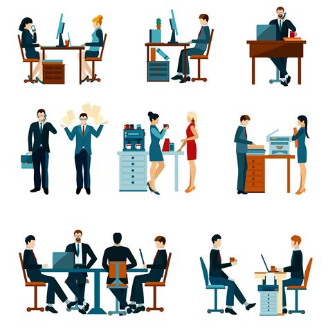 Office Worker Icons 467864 Vector Art at Vecteezy