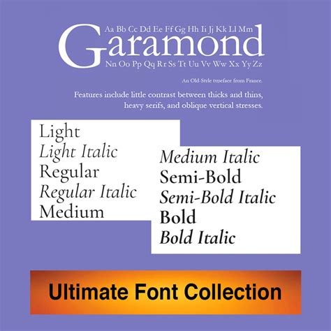 Garamond Font Family Collection 330 Garamond Fonts Garamond Complete ...