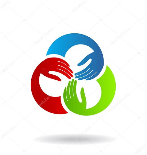 Teamwork Hands 3 Logo — Stock Vector © deskcube #35075329