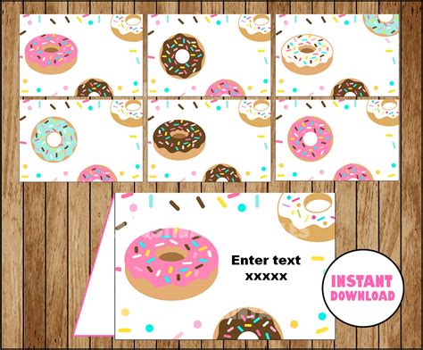 Donut Food Labels Donut Birthday Food labels Donut Party | Etsy