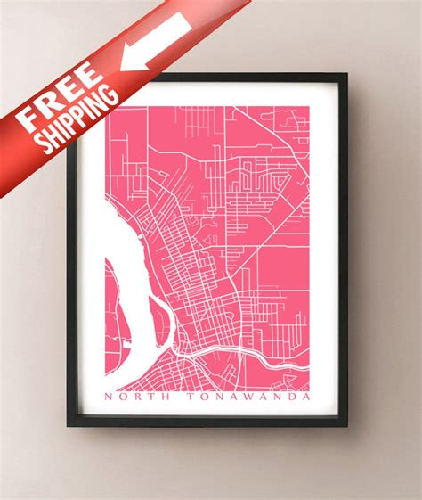 North Tonawanda, NY Map Print Niagara / Buffalo, New York - Etsy