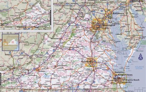 Virginia road map - Ontheworldmap.com