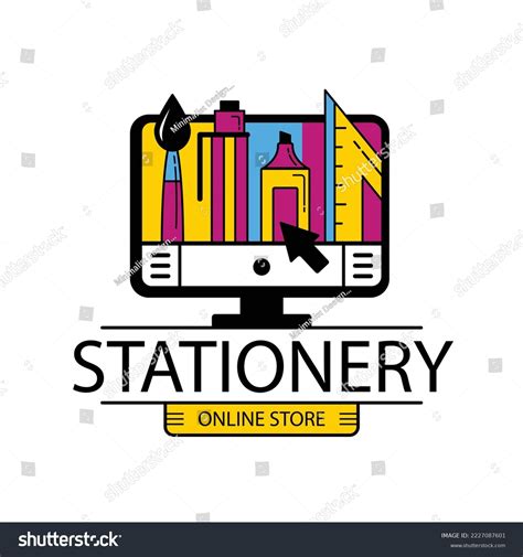 Stationery Store Logo Template Design Stock Vector (Royalty Free) 2227087601 | Shutterstock