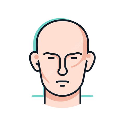 Man With Bald Head And Reddish Facial Skin Icon Vector, Bald, Lineal Icon, Flat Icon PNG and ...