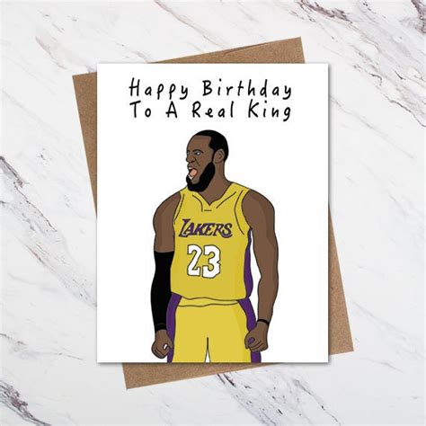 Lebron James Birthday Card Basketball Fan Birthday Card - Etsy