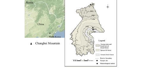 Location of the Changbai Mountain Natural Reserve in Northeast China ...