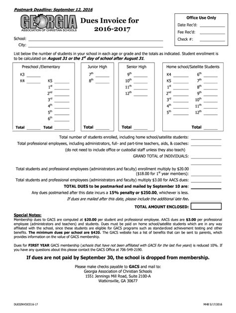 Fillable Online Dues Invoice for Fax Email Print - pdfFiller