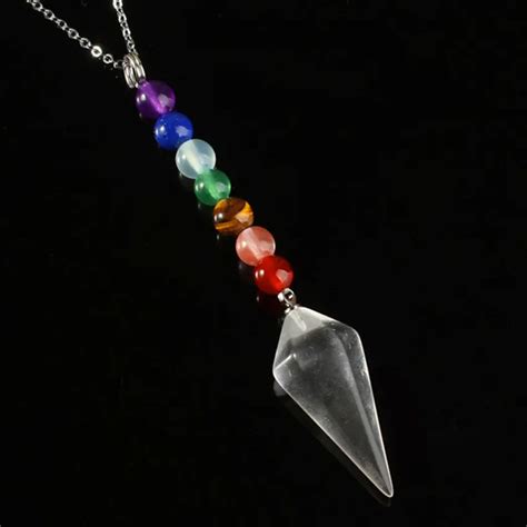 100 Unique 1Pcs Silver Plated Rock Crystal Quartz Hexagonal Pyramid Stone Pendant Healing Chakra ...