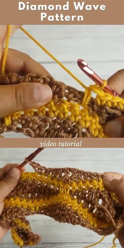 How to crochet the diamond wave pattern video tutorial – Artofit