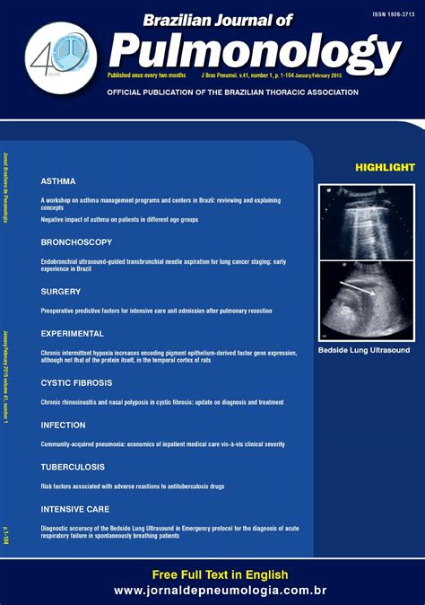 Brazilian Journal of Pulmonology - Volume 41, number 1, January ...