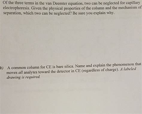 Solved Of the three terms in the van Deemter equation, two | Chegg.com