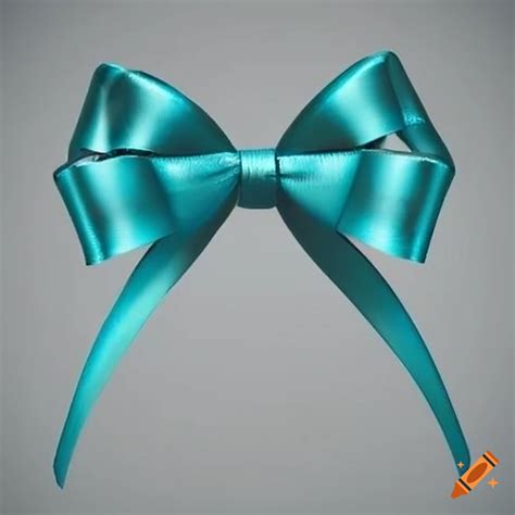 Vibrant cyan ribbon bow