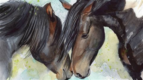 Watercolor Horse Painting Tutorial - How to Paint the Mane - YouTube