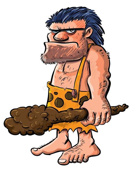 Cartoon Caveman with a Club. Stock Illustration - Illustration of ...