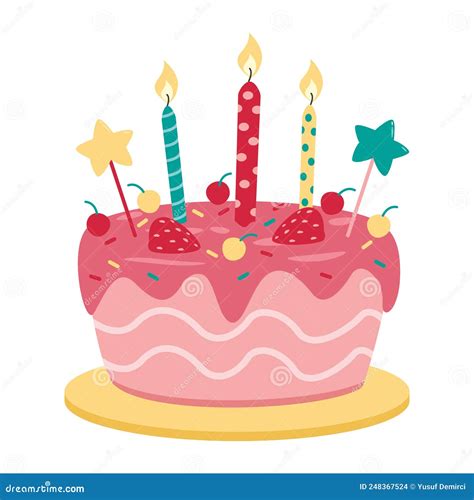 Illustration of a Birthday Cake Stock Illustration - Illustration of birthday, vector: 248367524