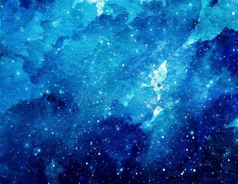 Space Watercolor Background. Abstract Galaxy Painting. Cosmic Texture ...