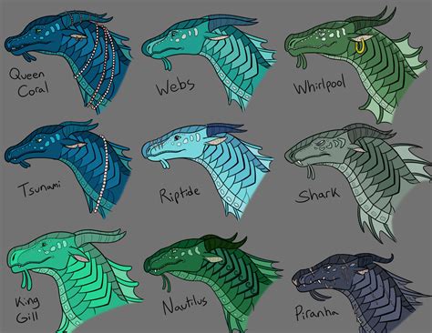 WOF Seawing Character Studies Colored by Iron-Zing on DeviantArt | Wings of fire dragons, Wings ...