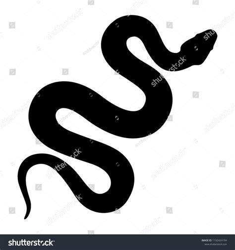 Black Silhouette Snake Isolated Symbol Icon Stock Vector (Royalty Free ...