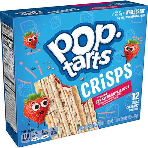 Kellogg's Pop-Tarts Crisps Baked Snack Bars, Breakfast Snacks, Strawberrylicious (5.9 oz ...